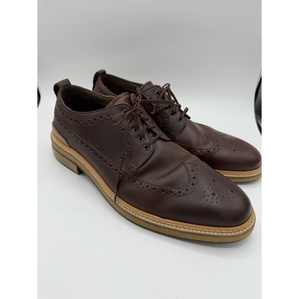 Cole Haan Grand Atlantic Wingtip Oxford Brown Leather Dress Shoes Mens‎ 11